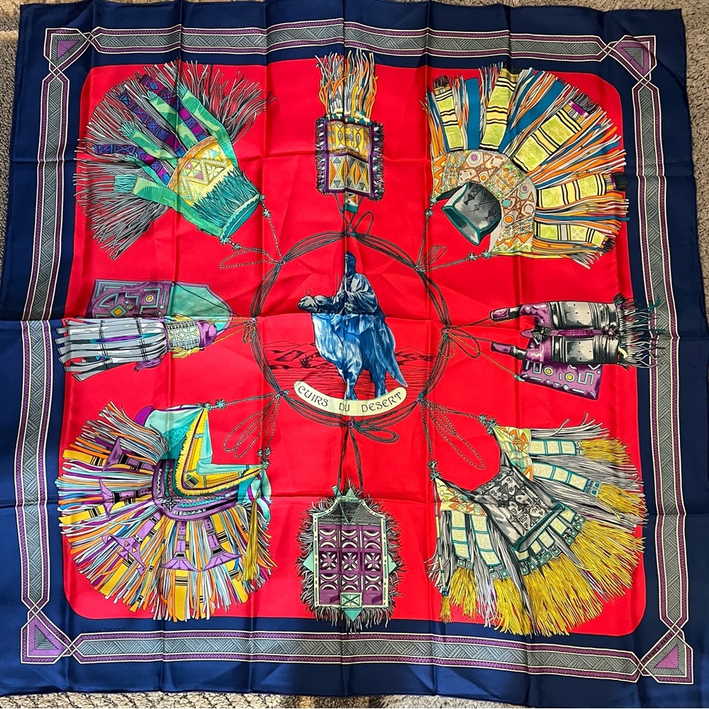 HERMES Scarf Cuirs du Desert